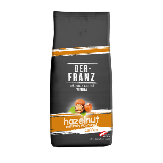 Cafea aromatizată cu alune, boabe întregi, 500g