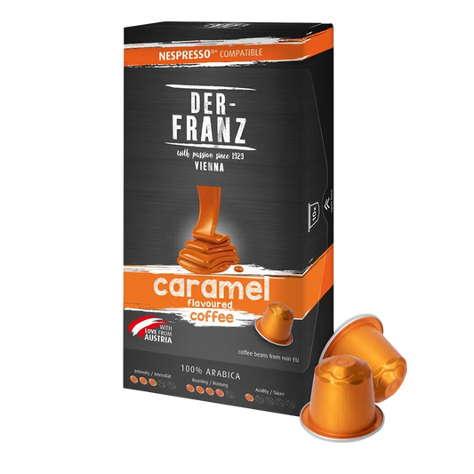 Capsule de cafea compatibile Nespresso, 1 x 10 capsule, caramel